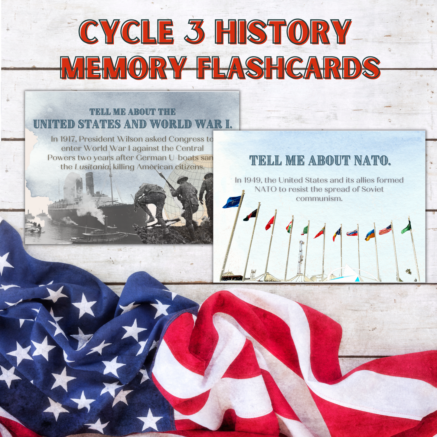 Cycle 3 | Science + History Flashcard Bundle